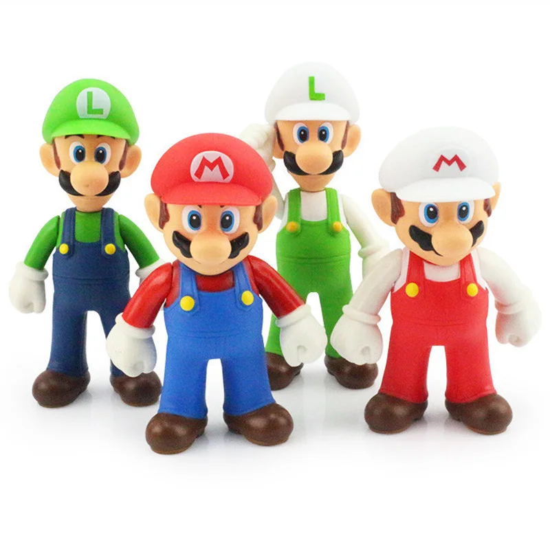 4 шт./лот 12 см Super Mario Bros MARIO & LUIGI рисунок PVC Фигурки Игрушечные лошадки Коллекция