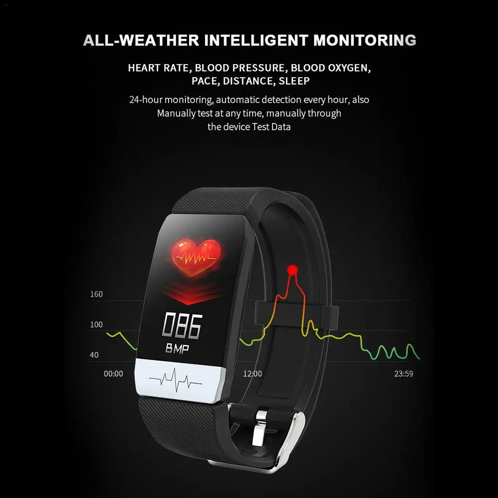 

2020 New Q1S Fitness Tracker ECG PPG Waterproof Heart Rate Monitor Smart Band Weather Forecast Smart Bracelet For Men Women
