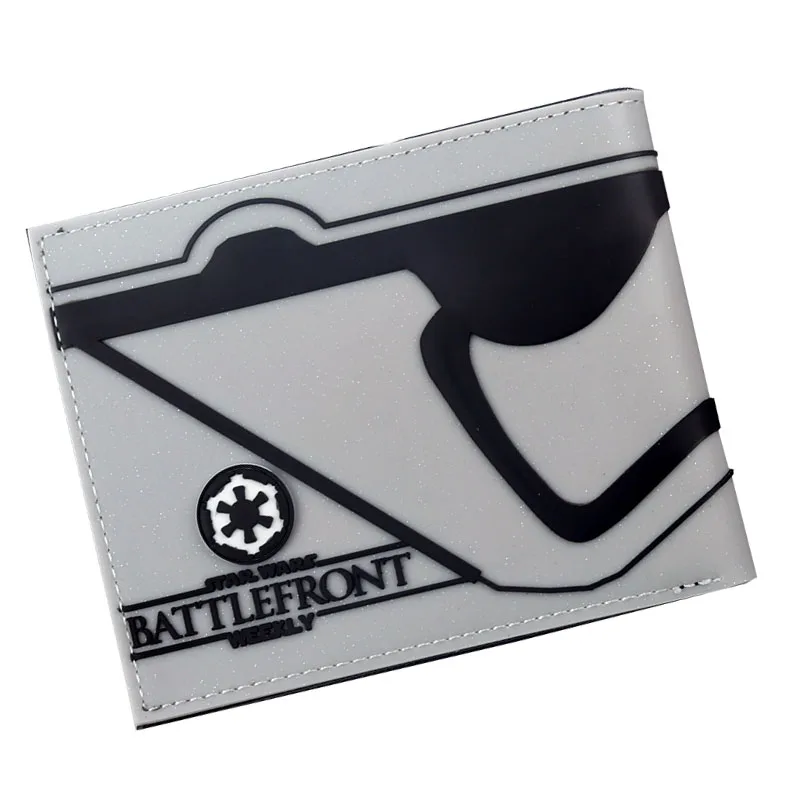 Comics star wars white knight darth vader 3D Short Wallet Bi-Fold Men Purse Young Students Card Holder