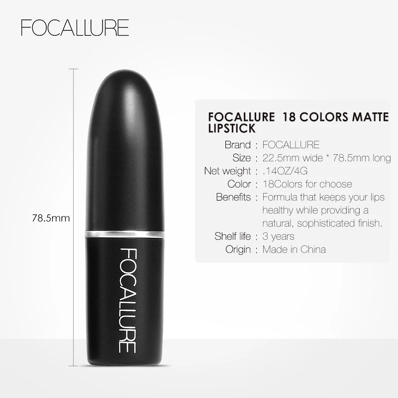 2019 FOCALLURE Pro матовая помада макияж красота для женщин розовый детский губ матовый