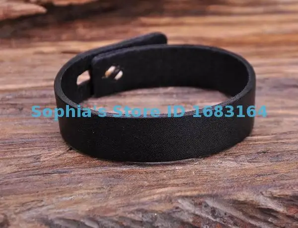 G144 черный милый кнопки в стиле ретро ручной работы из простой кожи браслет наручная повязка наручник для мужчин