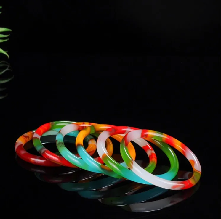 fine jewelry 58-60mm Xinjiang quartzite jade colorful round bracelet | Украшения и аксессуары