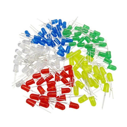 1000 шт. 5 мм зеленый/красный/желтый/синий сквозное отверстие светодиодный Диод