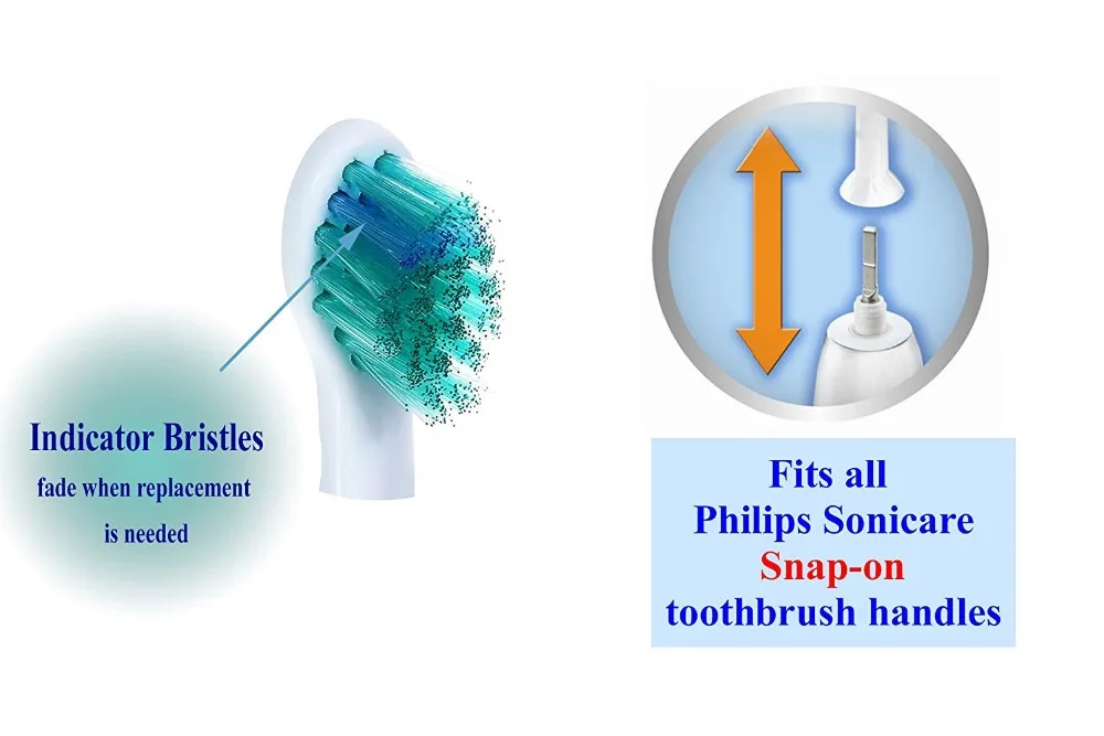 4 piezas reemplazo de Sonic cepilo de dientes para Philips Sonicare ProResults HX6024 cabe DiamondClean Flexcare серия Health