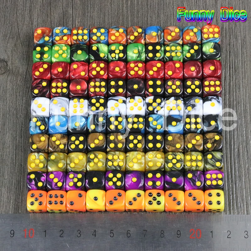 Set of 10-Gemini Two Tone D6 Dice 12mm Gambling As Game Accessories with Gold Dot Perfect for Collection playing | Спорт и