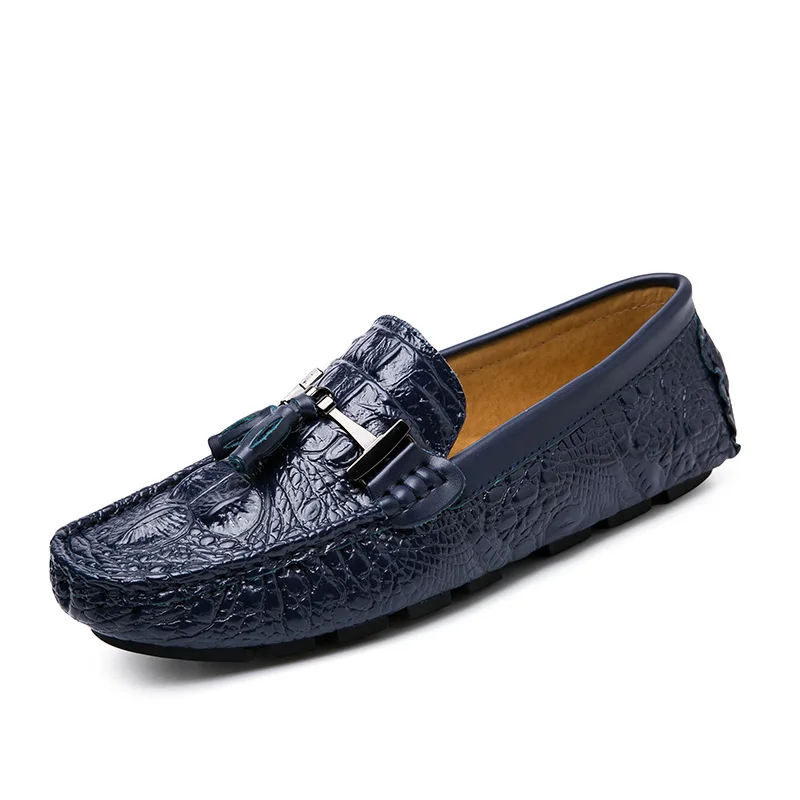 Wandai-8809-Blue Мужские лоферы для вождения; коллекция года; мужские модные водонепроницаемые мокасины; сезон весна-осень; мокасины; мужские лоферы; повседневная мягкая обувь для вождения Мужская обувь; Цвет Синий - Цвет: Wandai-8809-Blue