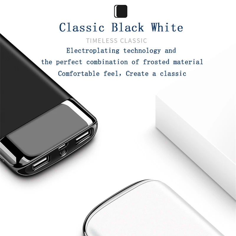 Для Xiaomi iphone samsung LCD 30000mah внешний аккумулятор повербанк 2 USB Powerbank Портативный