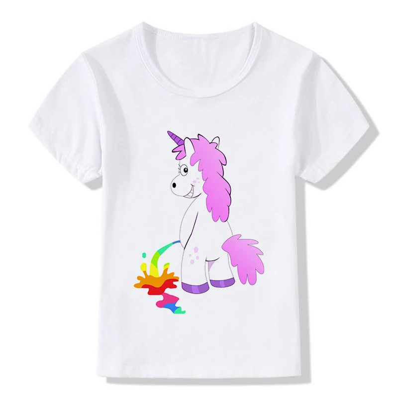 Летние топы для детей Забавные футболки с короткими рукавами и рисунком из