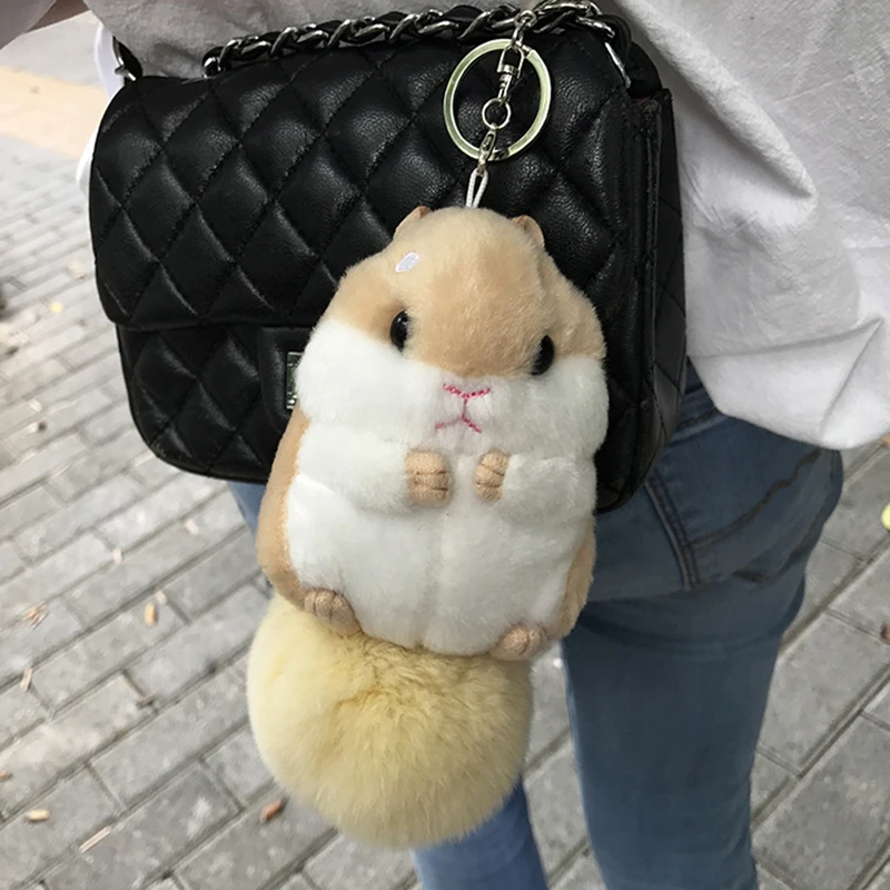 1 шт./компл. хит продаж милые брелоки с изображением хомяка меховые брелки для