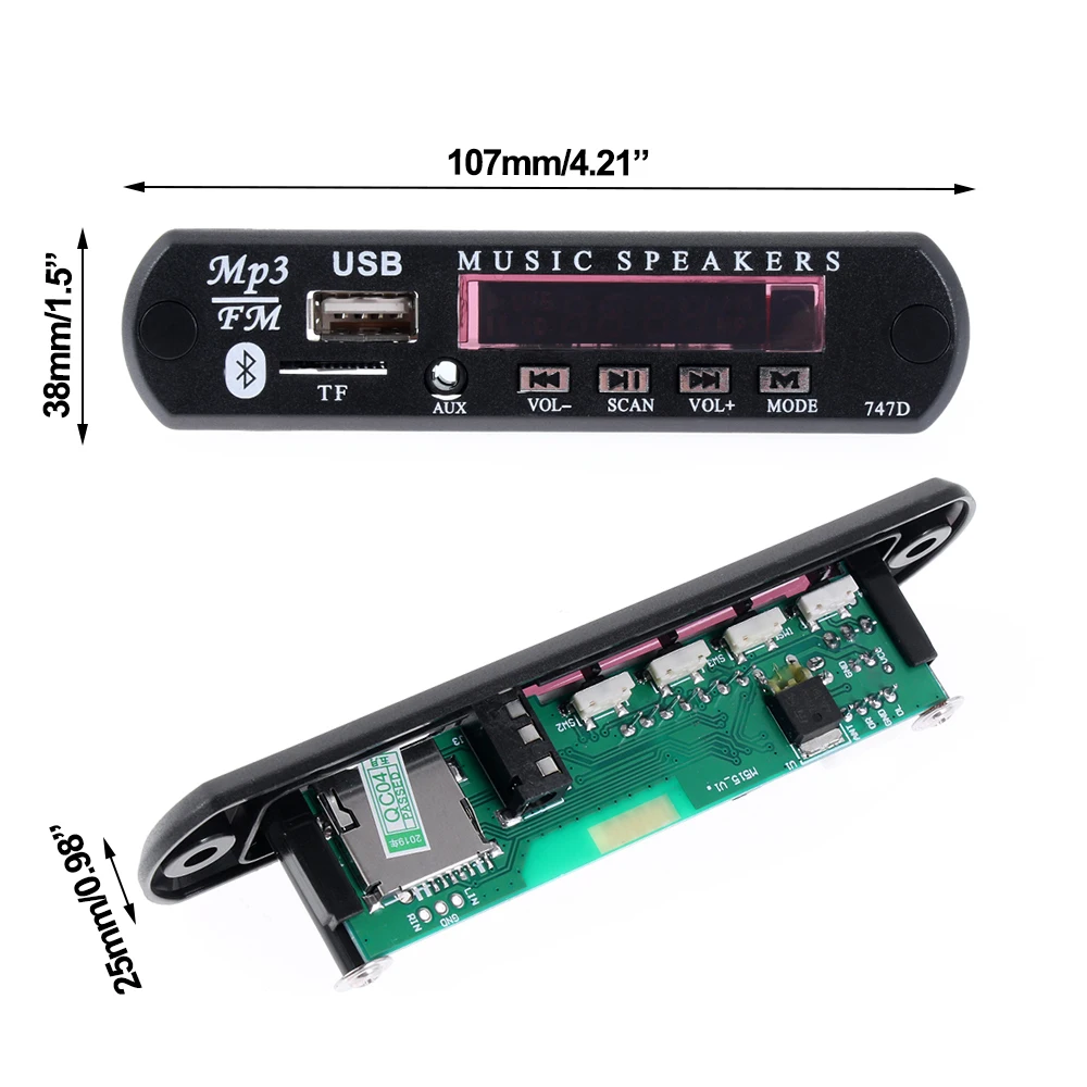12 В Автомобильный Bluetooth MP3 WMA FM AUX декодер плата пластина автомобильный TF sd карта usb