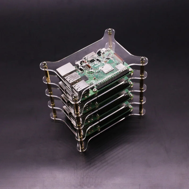 Кластерные корпуса акриловый ламинированный корпус адаптивный Raspberry pi 2B/3B/3b