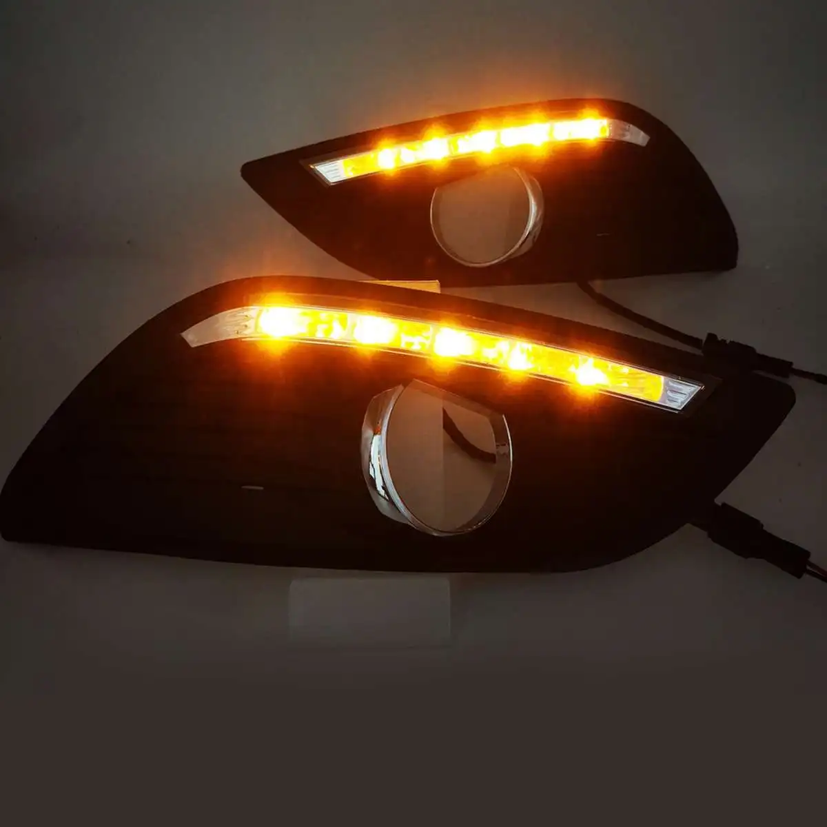 Led Drl для Ford Focus mk2 2 2008 2009 2010 2011 2012 2013 дневной ходовой светильник передний бампер противотуманная фара Дневной светильник головной светильник