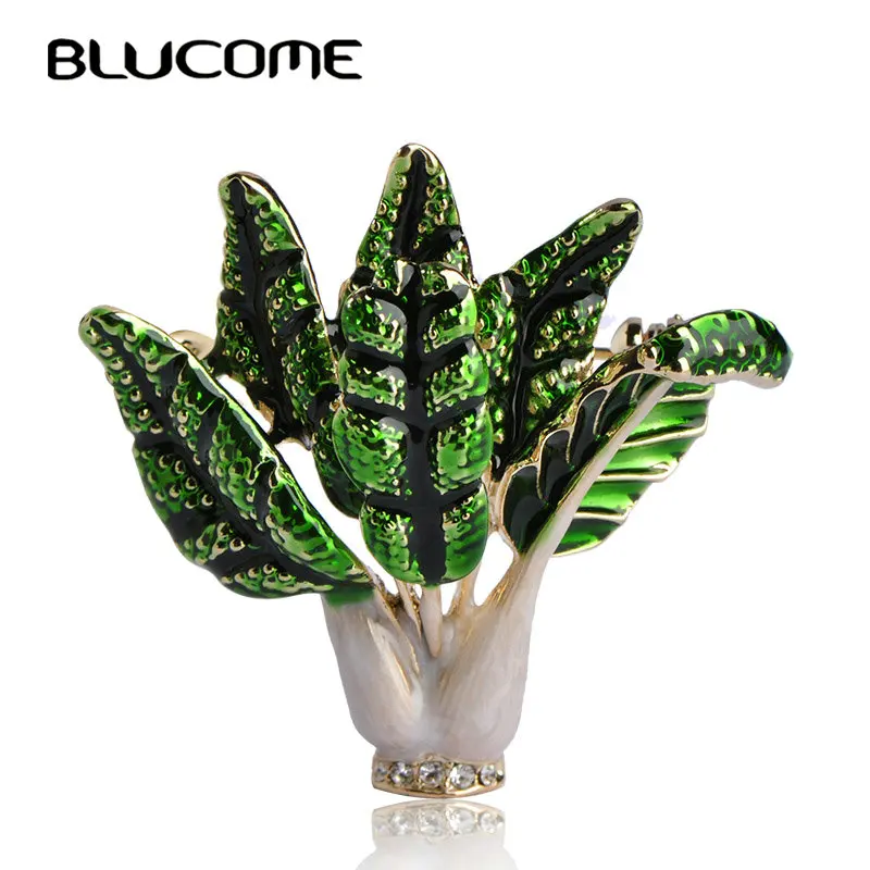 Женская Брошь в виде овощей Blucome зеленая эмалированная брошь форме растения