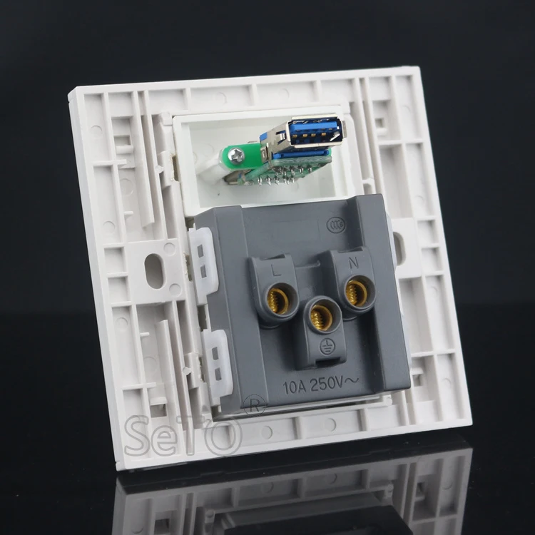 SeTo 86 Тип 3 0 HDMI разъем + пять отверстий питания розетка настенная пластина Keystone