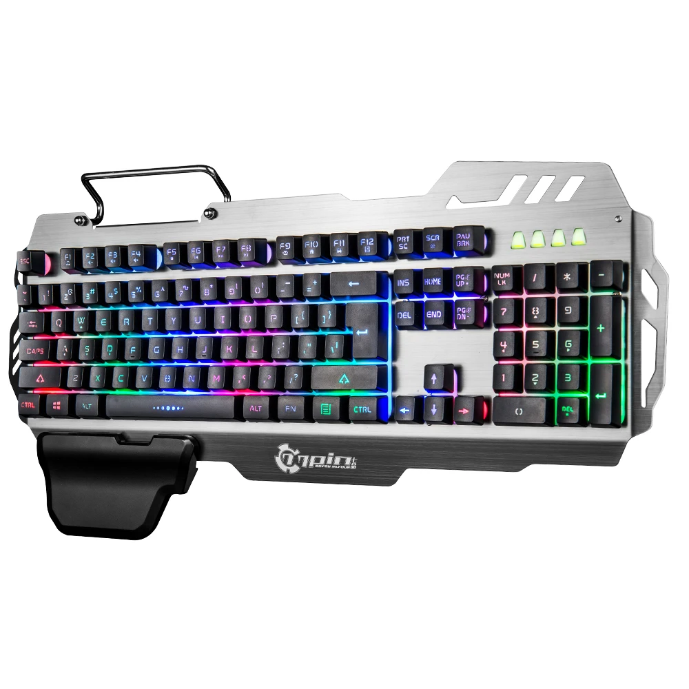 Игровая клавиатура RGB подсветка компьютерная механическая клавиатура с держателем мобильного телефона Подставка для запястья для настольного ноутбука pc gamer