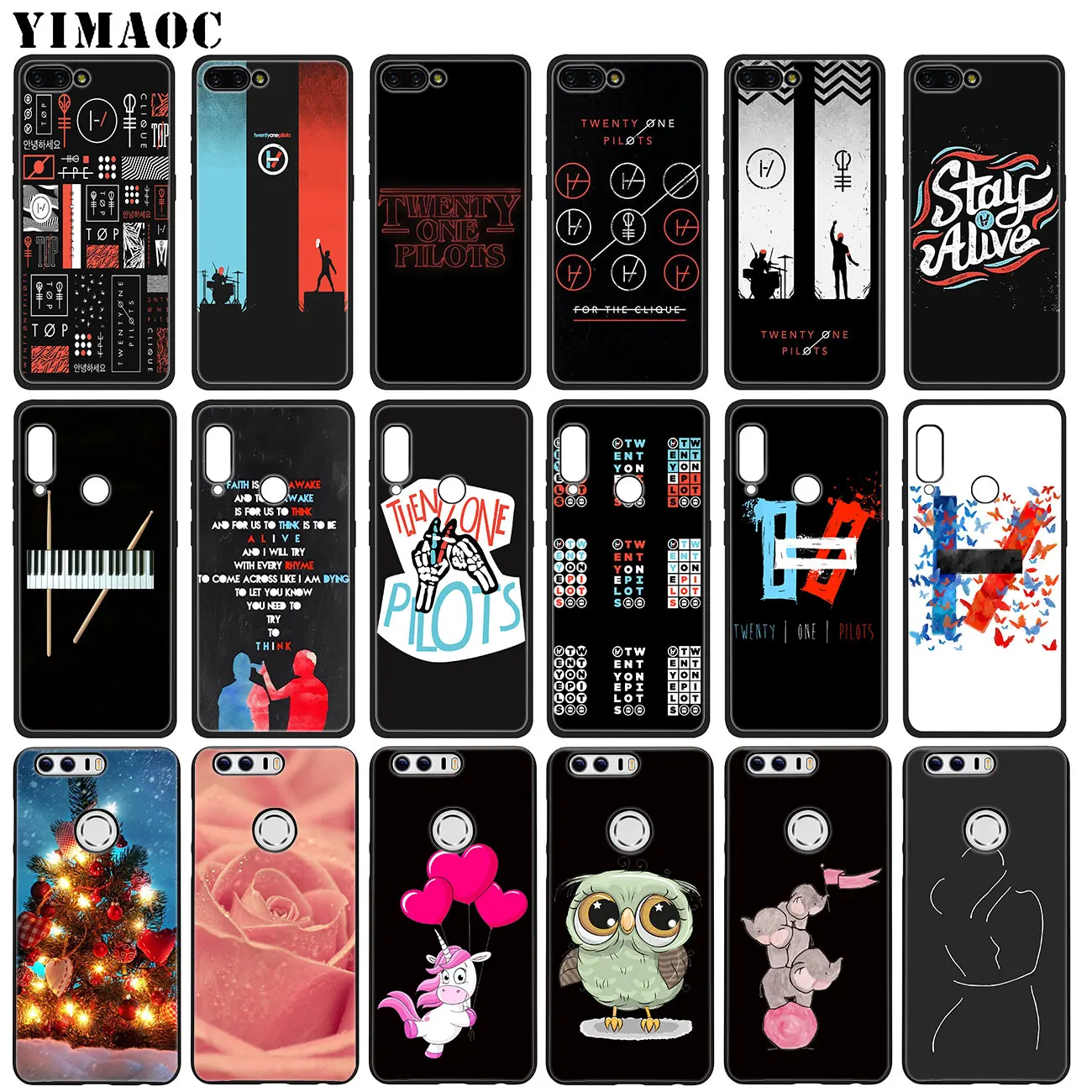 Мягкий силиконовый чехол YIMAOC Twenty One Pilots 21 для Huawei Honor 20 Pro 8C 8X 8 9 9X 10 Lite 7X 7A с