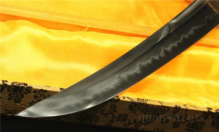 21' Дамасская сложенная стальная ГЛИНА ЗАКАЛЕННОЕ EUNOKUBI-ZUKUR японский короткий самурайский меч Танто