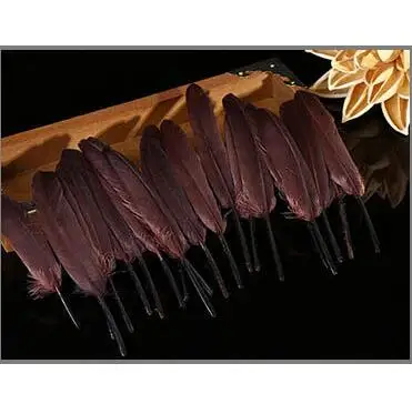 darkcoffee 50pcs Красивое перо лебедя, 4-6 дюймов, 10-15 см, боа, натуральные перья, свадебное украшение, украшение для свадьбы, сделай сам, украшение для дома - Цвет: darkcoffee 50pcs