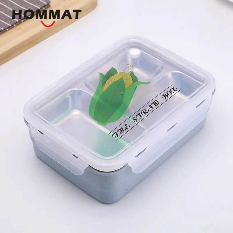 Японский контейнер для завтрака Bento Box с отделениями из нержавеющей стали пластиковый контейнер для еды коробка с контейнер для ланча сумка - Цвет: Blue