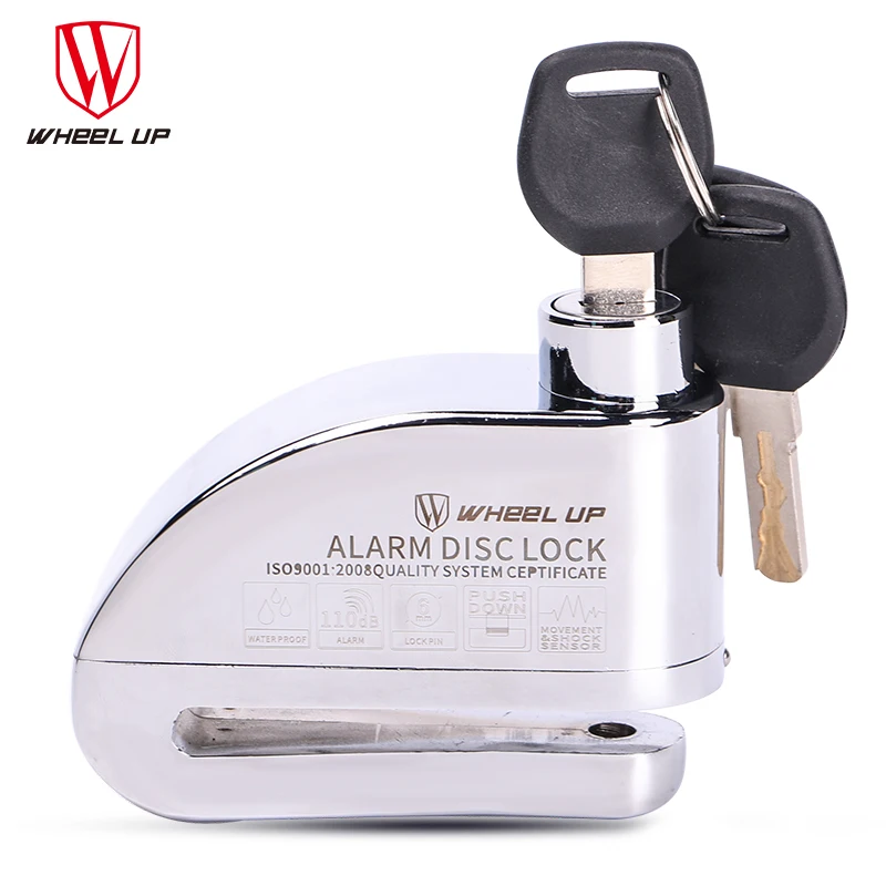 WHEEL UP Alarm Disc lock Anti-theft Comfortable Waterproof Cycling Lock Zinc Alley Electric Bicycle 110 dB | Спорт и развлечения