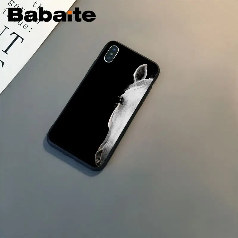 Babaite The Great beauty horse Smart Cover черный мягкий чехол для телефона iPhone 8 7 6 6S Plus 5 5S SE XR X XS MAX Coque Shell