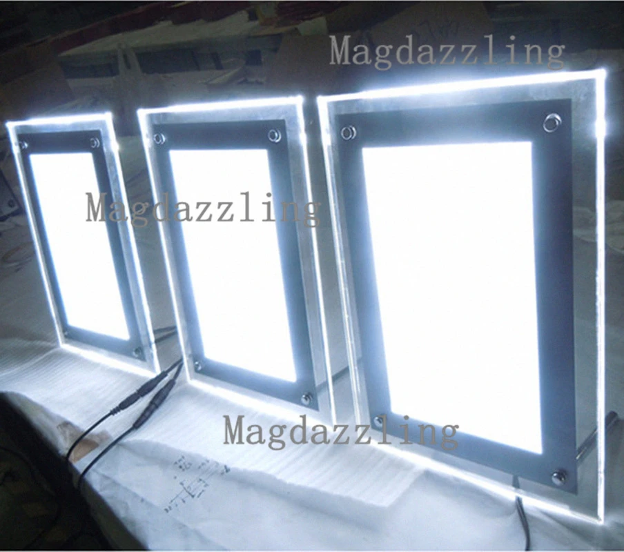 Высокая яркость A4 акриловая рамка со светодиодной осветительный