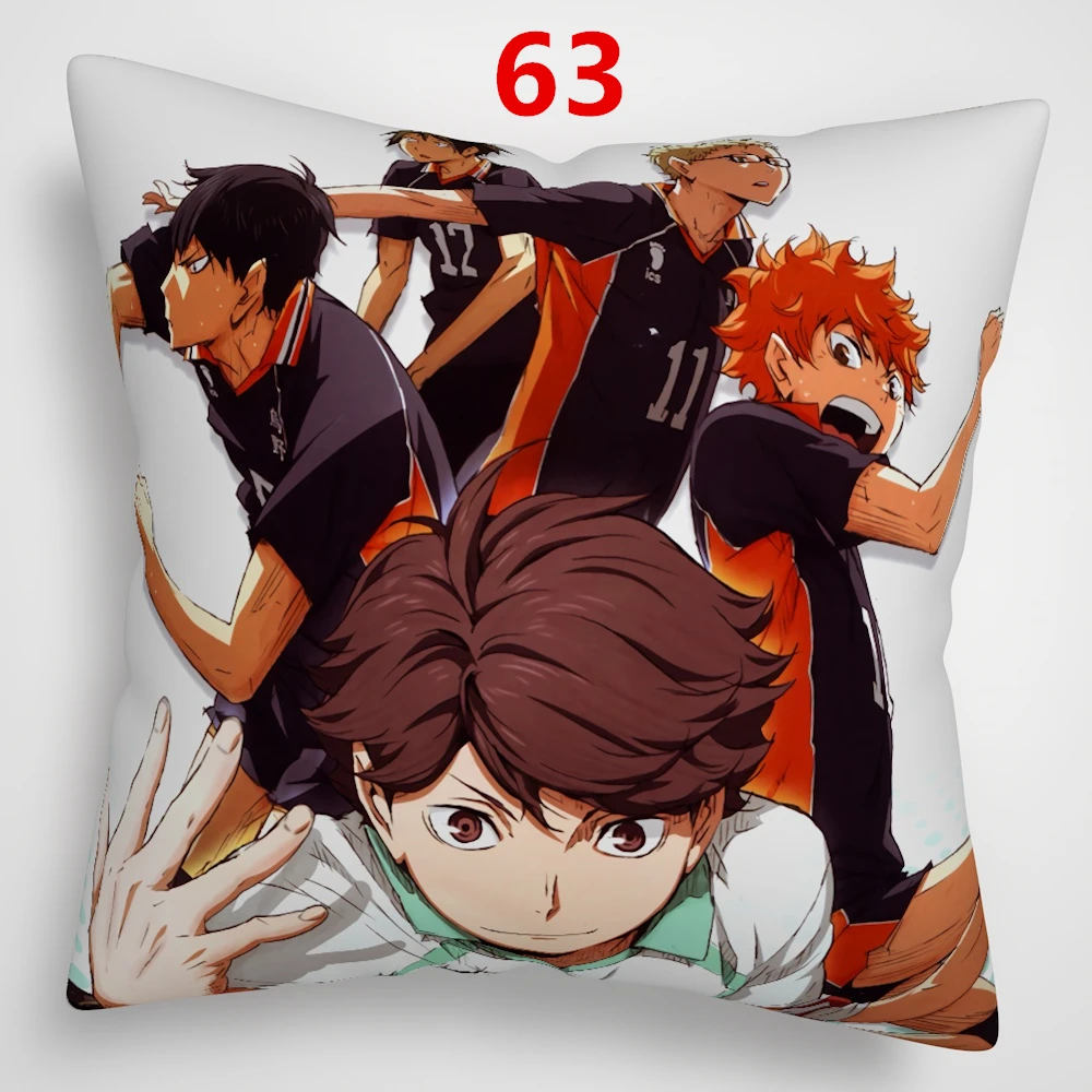 63 Suef Аниме Манга Haikyuu! Haikyuu аниме Двусторонняя диванная подушка крышка 16x16 дюймов 40x40 см - Цвет: 63