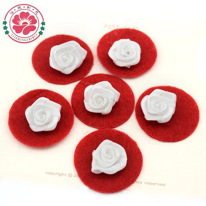 Оптовая продажа 480 шт./лот симпатичная атласная лента с цветами розы для повязок