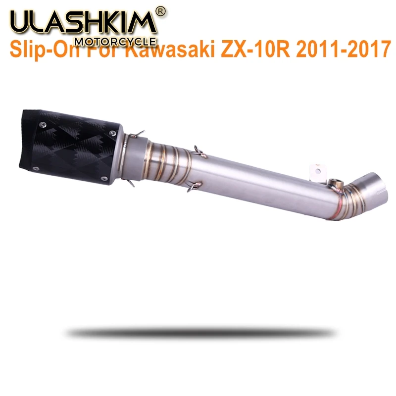 ZX10R ZX-10R Motorcycle Exhaust Muffler Escape Bend Middle Link Pipe Slip on Full System For KAWASAKI zx10r zx-10R 2011 to 2017 |