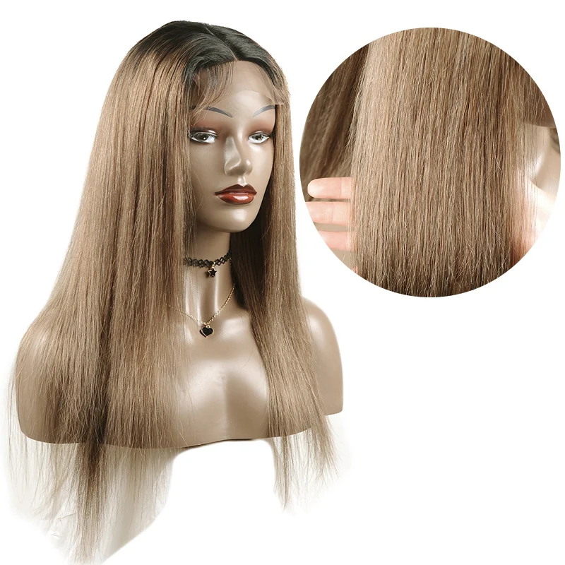 Длинные бразильские прямые парики из натуральных волос на шнурках с Омбре 180 - Фото №1