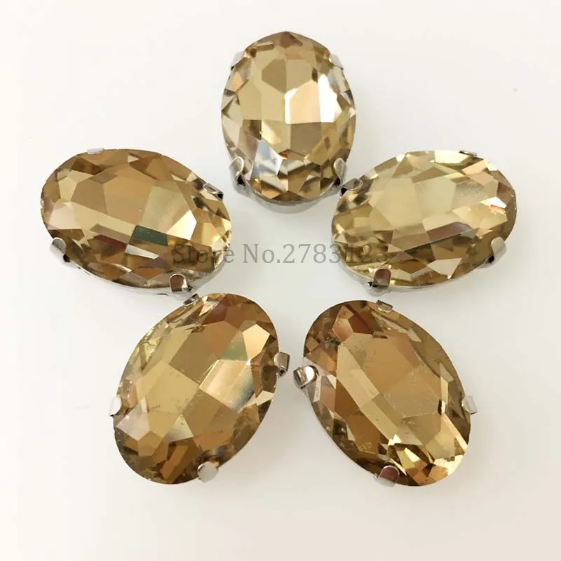 Бесплатная доставка легкий кофе овальной формы стекла Свободные Стразы