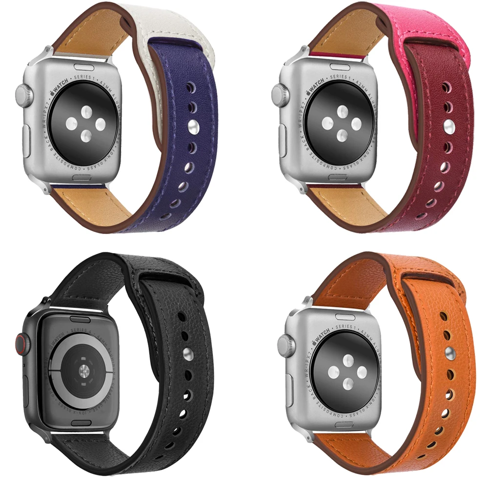 Кожаный ремешок для Apple watch band 4 44 мм/40 мм iWatch 42 38 часов из натуральной кожи браслет 3