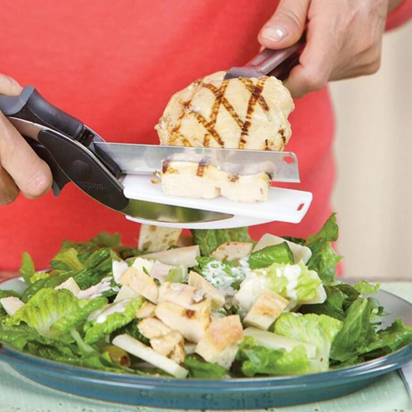 2 в 1 Кухня режущая доска для резки овощей Slicer Смарт Ножи сыр Еда мясо нарезать