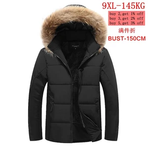 Куртка мужская зимняя с капюшоном, теплая флисовая Паркер, пальто, толстая, большие размеры 5XL 9XL, 7XL 8XL