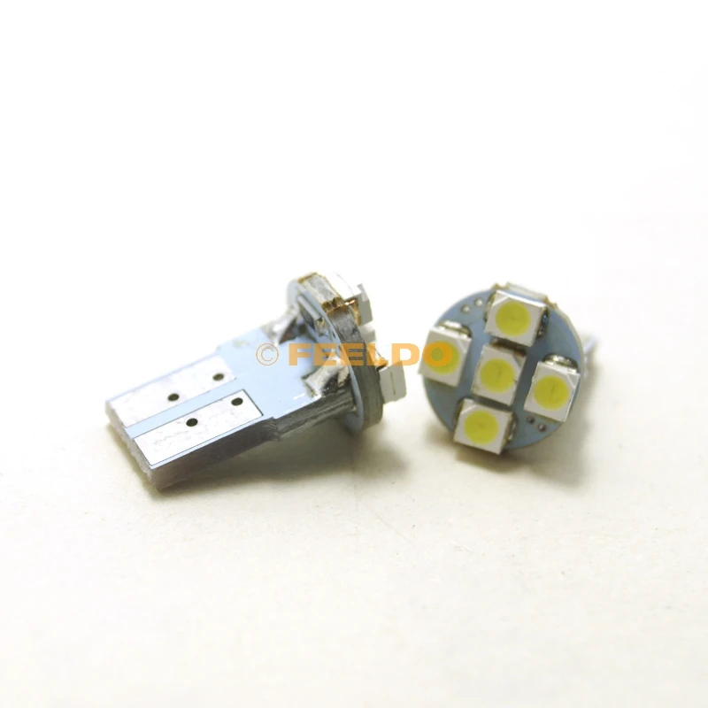 FEELDO 4 шт. DC12V T10/194/168 клиновидный 1 Вт 1210 5SMD светодиодный белый светильник для
