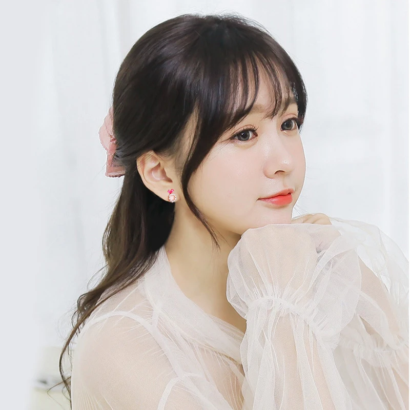 Liber Aedon Korea Women Drop Earrings 925 Sliver CZ Crystal Coloured circle Pendant Woman Fashion Jewelry In Gift Box | Украшения и