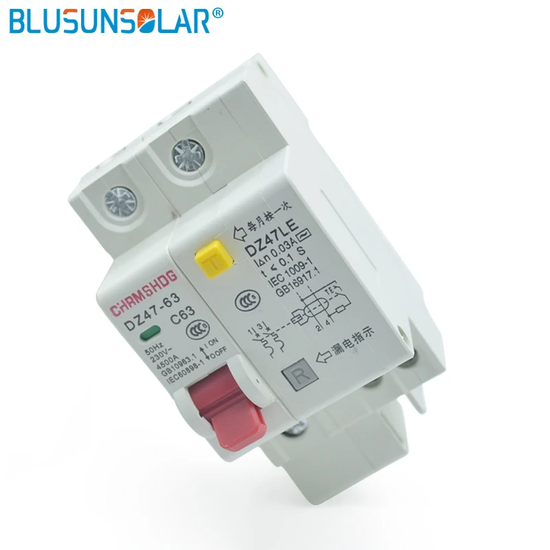 Выключатель защиты от утечки 30mA RCBO MCB 230V 1P + N автоматический выключатель