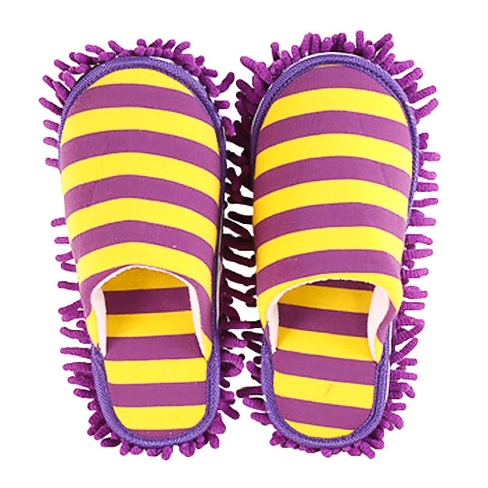 Популярные многофункциональные полосатые домашние тапочки для уборки пола