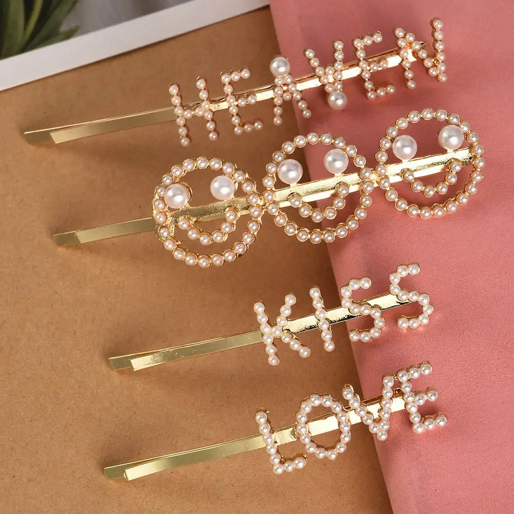 Модные женские туфли в Корейском стиле подражание жемчужная заколка улыбающихся