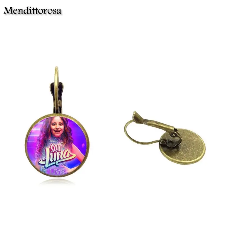 Стеклянный кабошон Mendittorosa бронзовый/Серебряный/Золотой зажим серьги-подвески с