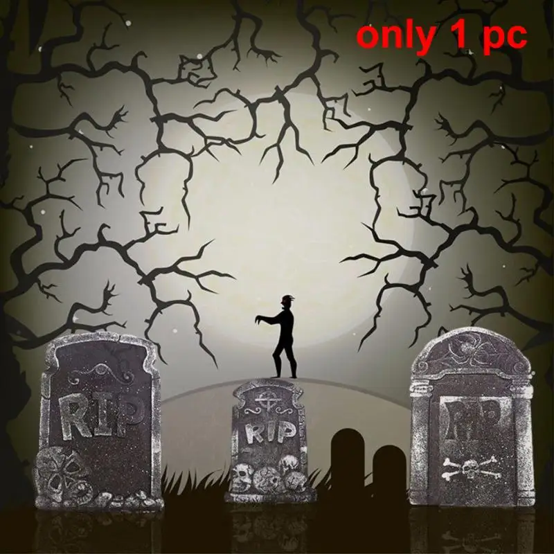 1Pcs Tombstones Halloween Props Haunted House Outdoor Indoor Spooky Decoration 38*26.5cm randomly | Дом и сад