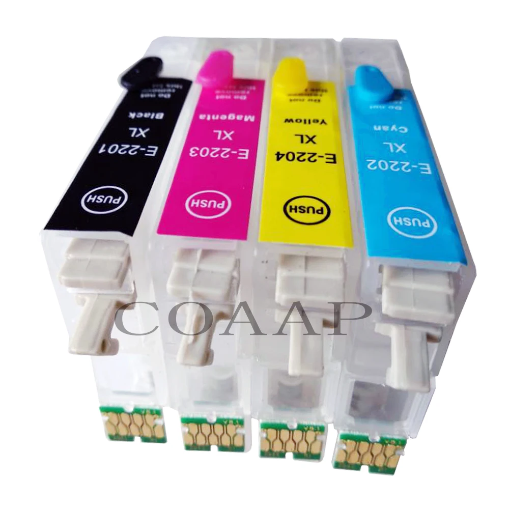 4PK многоразовый T220XL пустой чернильный картридж для EPSON WorkForce WF 2630 2650 2660 XP 320 424