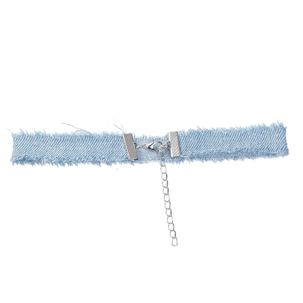 DoreenBeads модный чокер из голубого денима ожерелье для женщин с кисточками джинсы