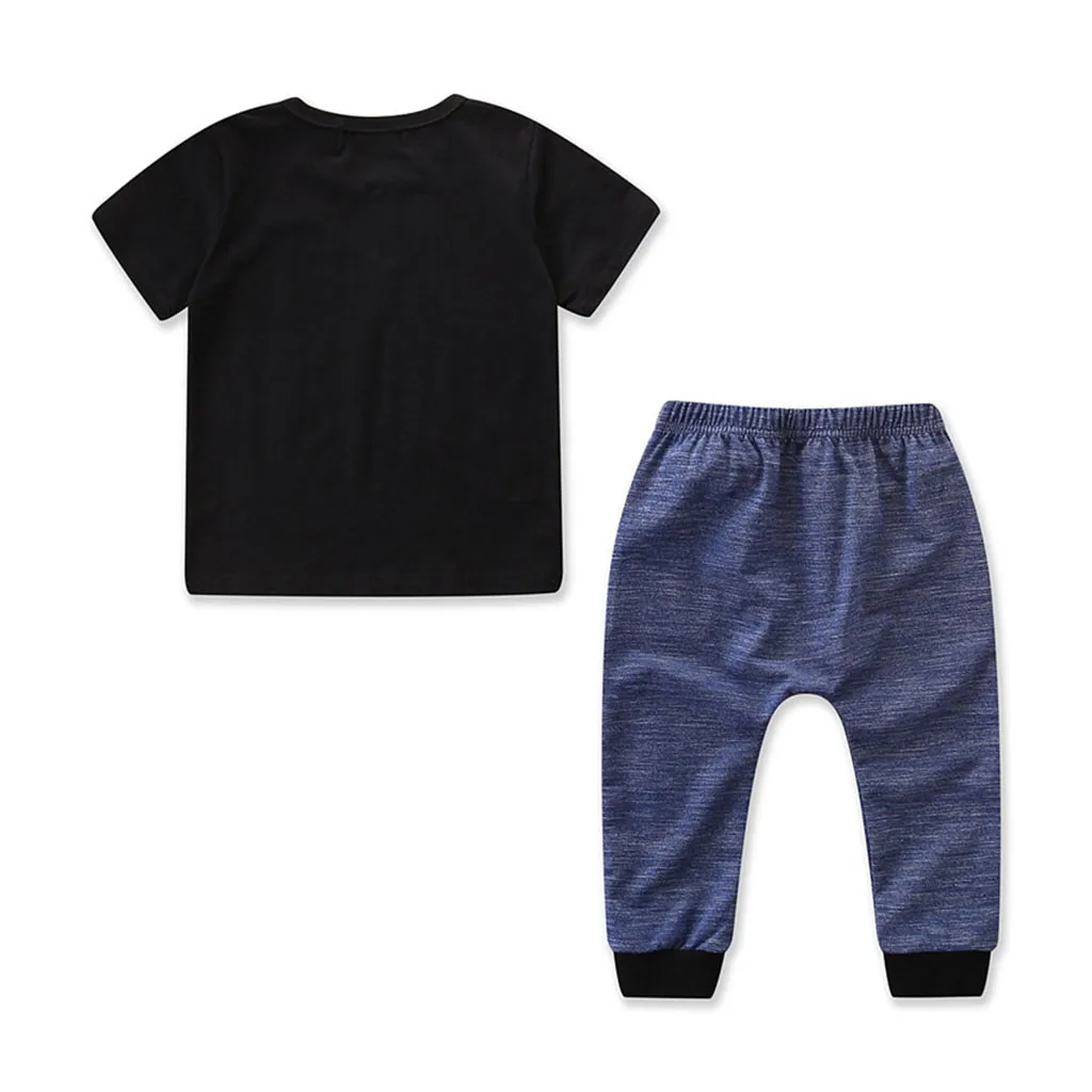 Perimedes Fashionable Kids Boys Summer Clothing Toddler Kid Baby Boy Outfits Clothes Letter Print Short Sleeve T-shirt+Pants Set | Детская