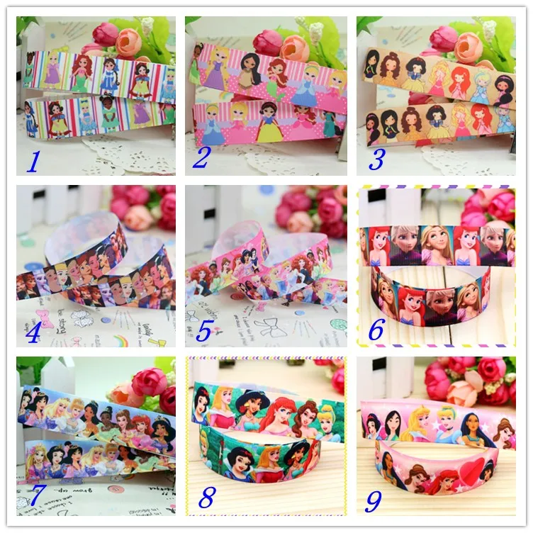 7/8 '' в стиле «принцесс» с принтом корсажная лента hairbow головные уборы вечерние украшения «сделай сам» оптом OEM 22 мм D239