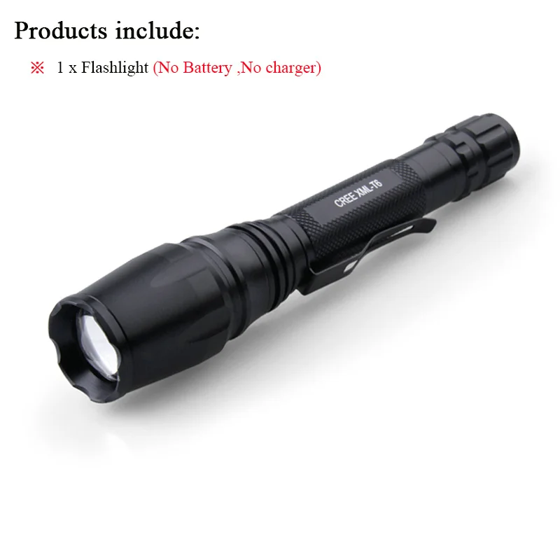 Package A Портативный zoomble светодиодный фонарик cree xm-l t6 Водонепроницаемый 5 Режим 3000 люмен светодиодный ламповый свет использовать аккумуляторную батарею 18650*2 - Испускаемый цвет: Package A