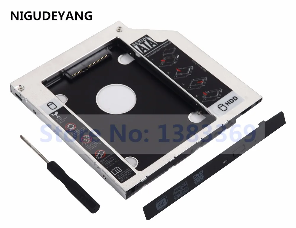 

NIGUDEYANG 2nd SATA Hard Drive HDD SSD Frame Caddy for Lenovo IdeaPad U330 S510 s410p S510p Z710