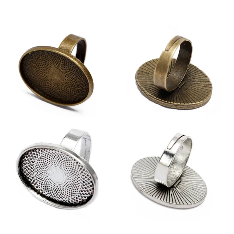 10 шт. Кабошон 18x25 мм Регулируемые кольца основы заготовки Базовые настройки