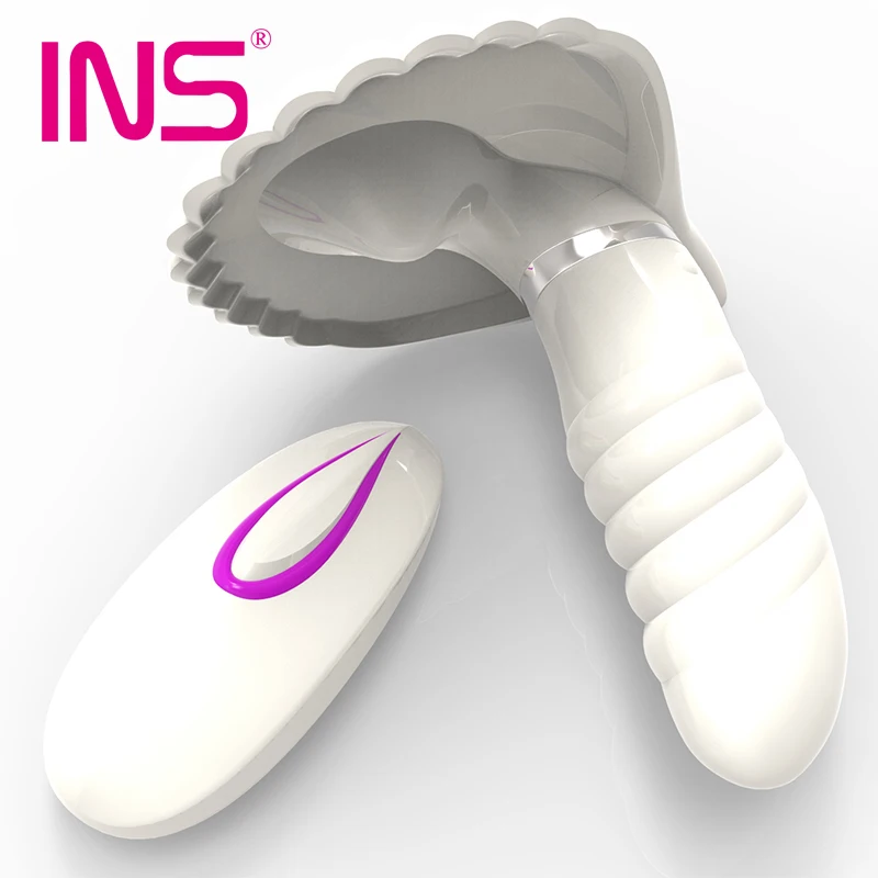 INS Дистанционного Управления Дилдо Вибратор USB Силиконовый Ремешок На Клитор