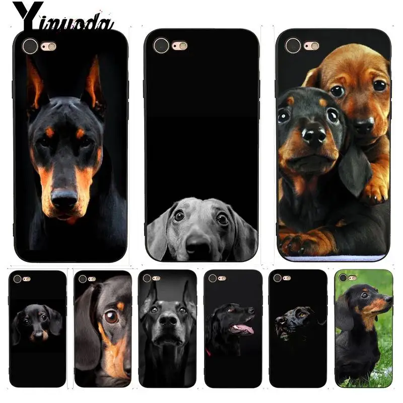 

For iphone 13 7 Case black Dachshund Doberman Dog face Remarkable Phone Case for iphone 13 X 8 7 6 6S Plus X 5S SE XR XS XSMAX
